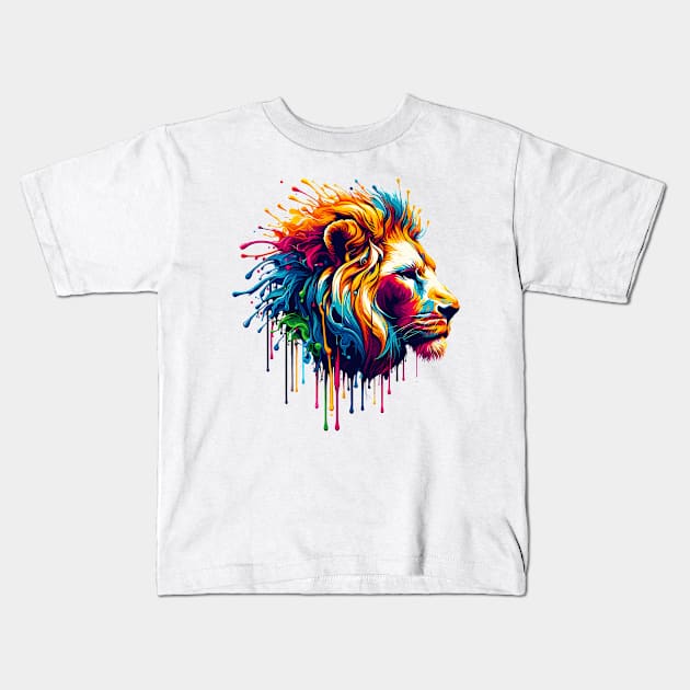 Lion Colors Kids T-Shirt by Graceful Designs